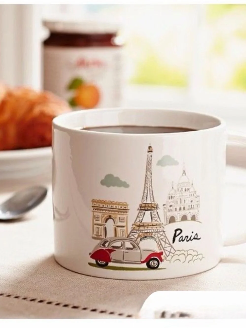 Pottery Barn Coffee/Tea mug 13.5 oz beautiful Parisian Design Eiffel Tower 🇫🇷